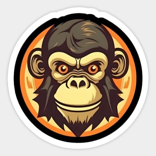 Adventurous Monkey: A Whimsical Cartoon Illustration Sticker